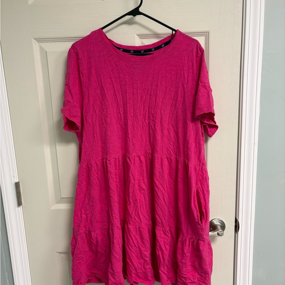Gap XXL Pink Tiered Tshirt Dress